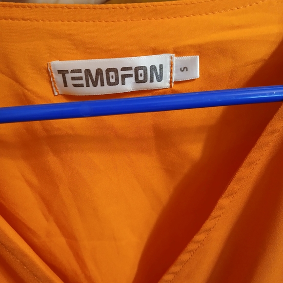 Temofon Women's Orange Dress - Picture 1 of 3